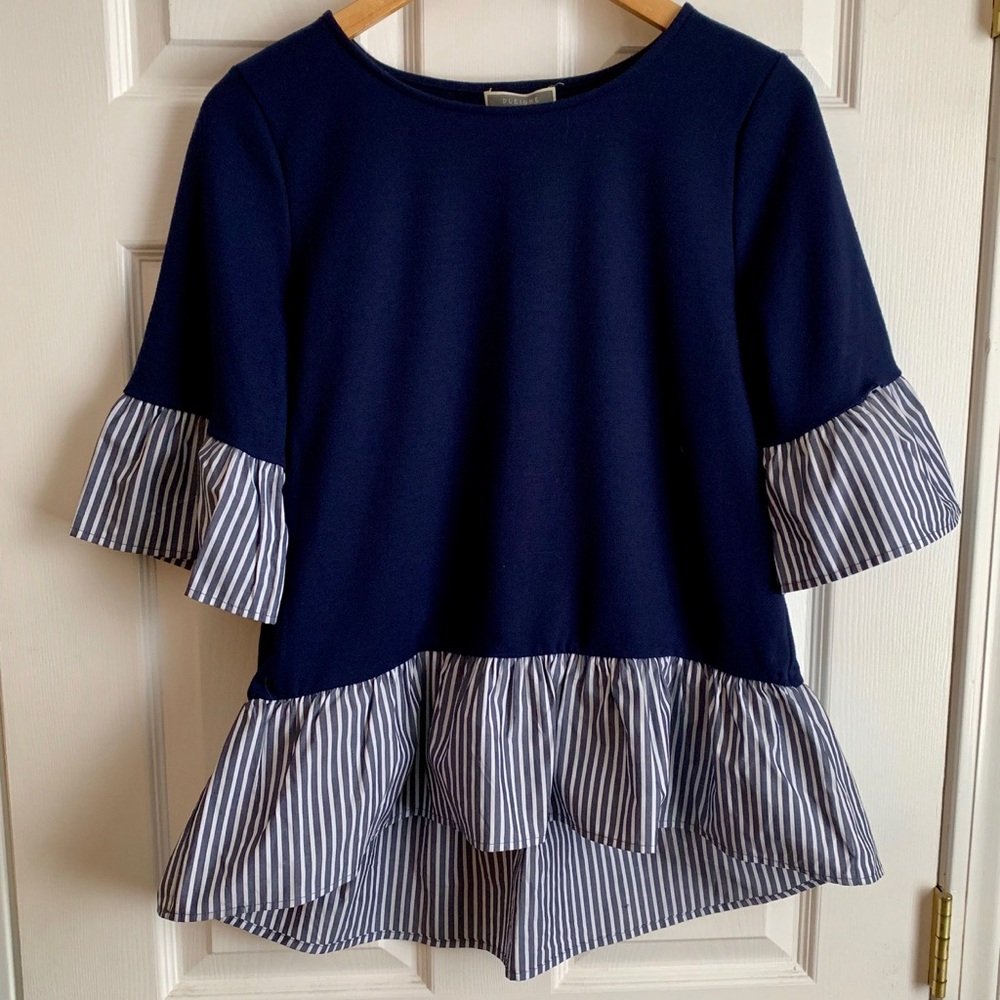 Blue Top with Stripes